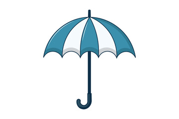 Open umbrella with blue raindrops, pastel vector cartoon design perfect for seamless baby backgrounds, nursery art, and kids rainy visuals
