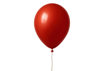 Red balloon floating on a transparent background, perfect for party invitations, greeting cards, or any festive design