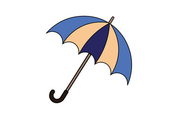 Cartoon-style umbrella vector illustration, perfect for decorative patterns, children&rsquo;s educational visuals, and cute flat style graphics
