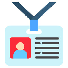 Press Badge mini illustration flat color icon, use for journalist, broadcasting, news and media UI, UX kit, app and web development, digital or print.