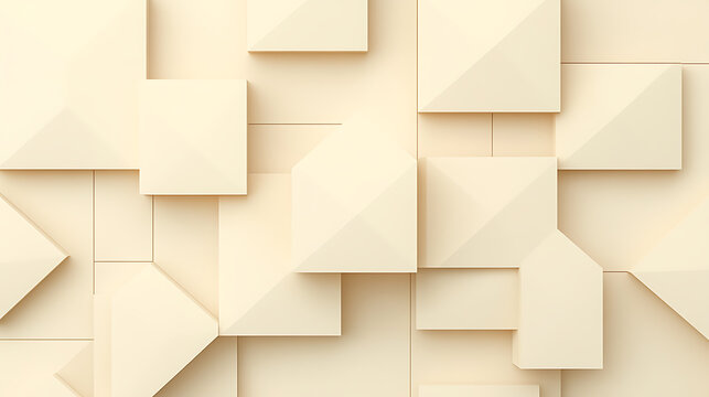 Abstract geometric shapes in a soft, warm tone. A modern and minimal design with clean lines and subtle shadows create a sense of depth and order.