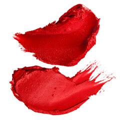 Set of pink lip gloss smears on empty background