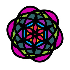 Geometric Colorful Flower (Mandala Style)