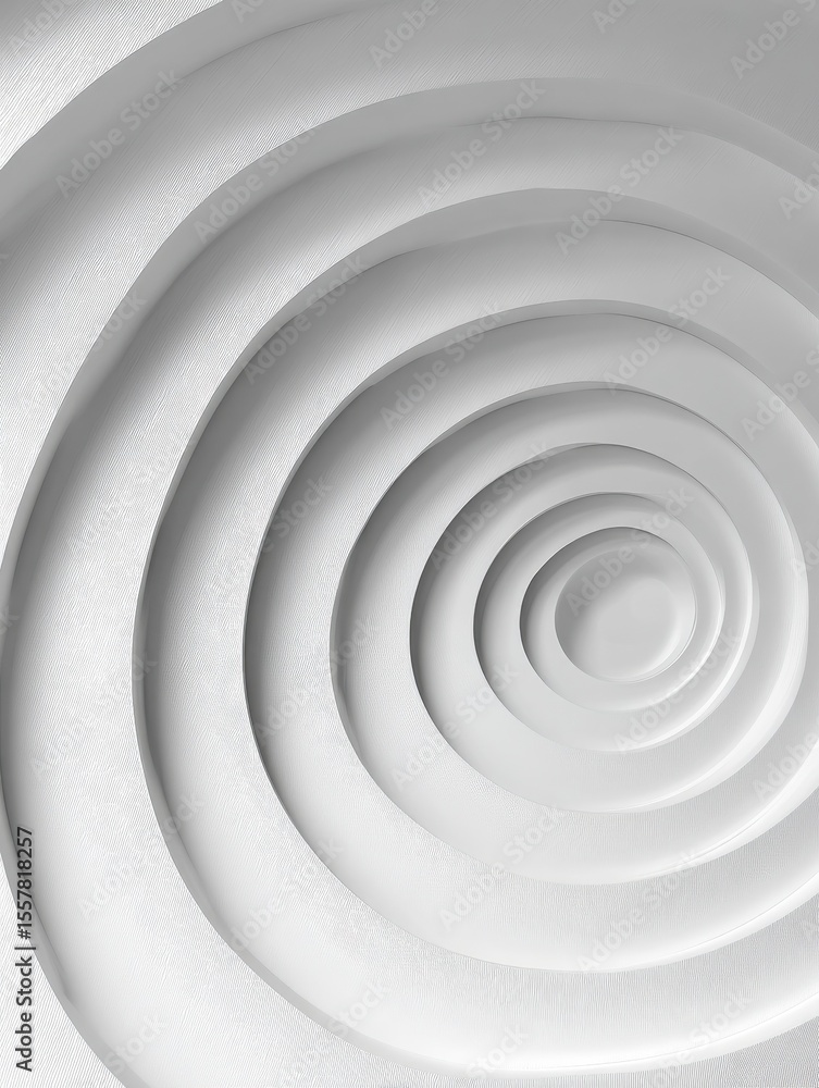 Poster concentric randomly offset white rings or circles steps fading out background wallpaper banner, clos