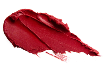 Creamy lipstick smear with fluid shape on empty background