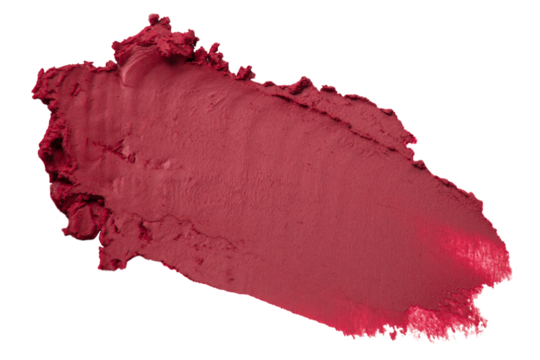 Matte pink lipstick stroke with smooth surface on empty background