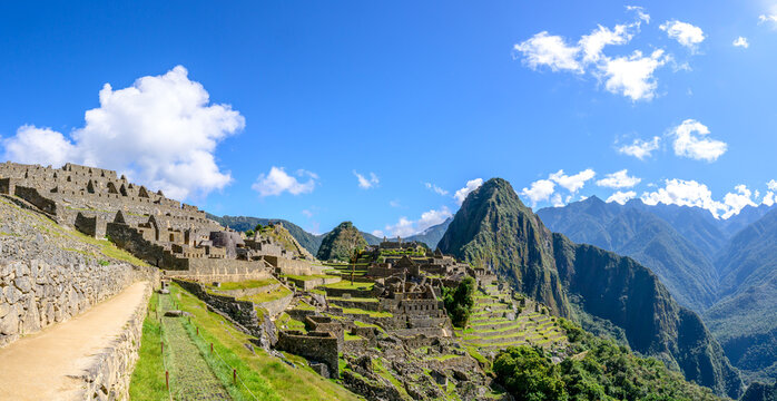 Majestic Machu Picchu Ancient Inca Citadel Amidst the Andes  - Powered by Adobe