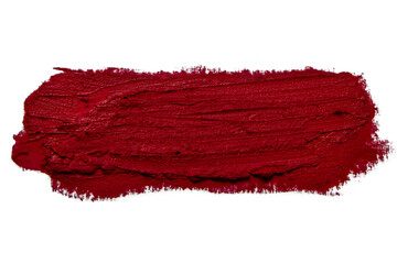 Short lipstick smear with matte surface on empty background