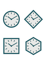 Circular, Square, Triangle, and Hex Clock Icons