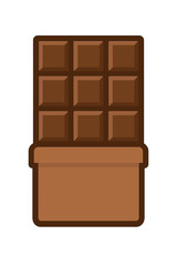 Chocolate Bar with Opened Wrapper and Pieces