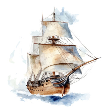 Historical Exhibitions, watercolor vector, isolated on a white background.