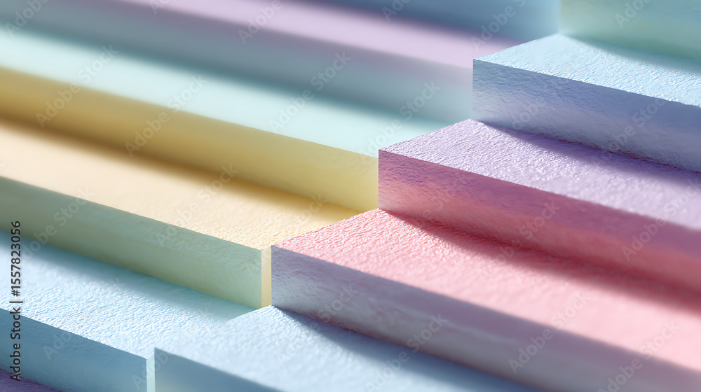 Fototapete abstract pastel colored blocks stacked in a staggered pattern creating a geometric background look