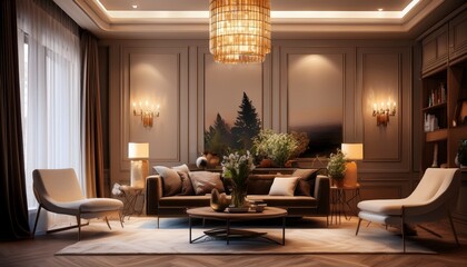 luxury home interior with soft lighting high resolution picture