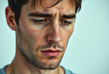 Obraz premium Male portrait with a sad facial expression