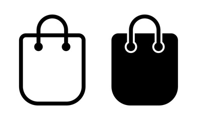 Shopping bag icon. Paper bag icons.