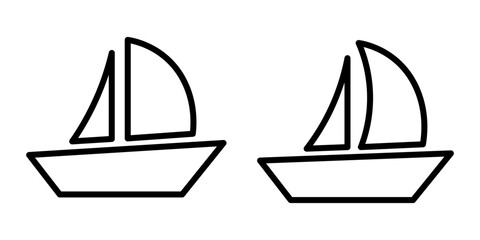 Boat icon set simple design