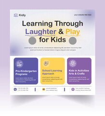 Kids school social media post square banner design template