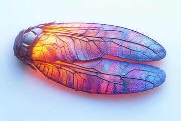 Vibrant, glowing insect wings