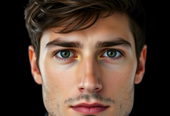 Obraz premium Male portrait with neutral expression and shallow depth of field