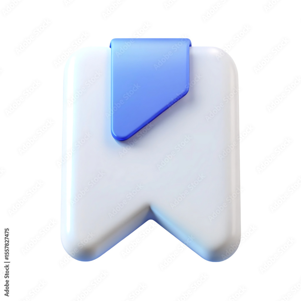 Fototapete 3d rendered bookmark icon floating against a black background representing saving and organizing