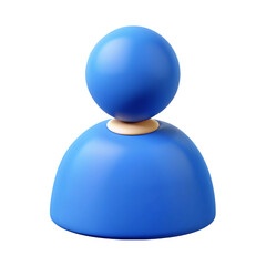 3d rendered illustration of a blue user avatar icon on a simple black background