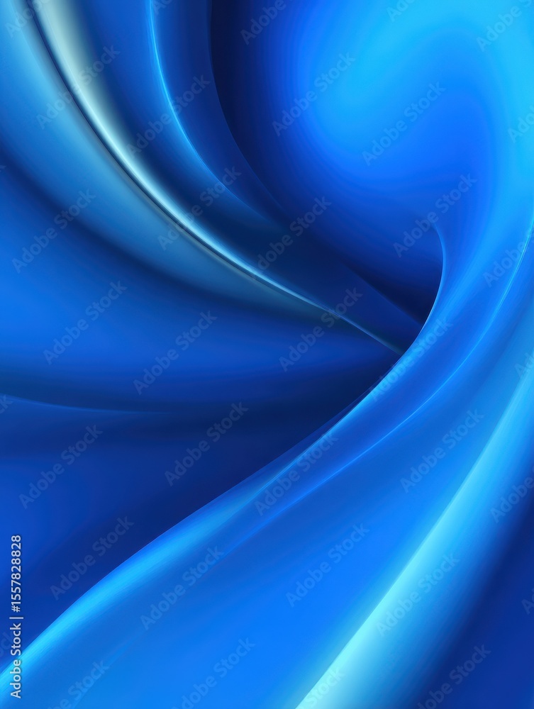 Poster abstract blue background with smooth curved shape by blue color with blurred lines and subtle gradie