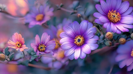Fototapeta premium Beautiful flowers blooming in a vibrant garden , nature, blooming, colorful, garden, outdoors, summer, plant, flora, petals
