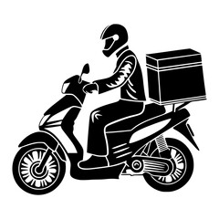 Motorbike Courier Icon for Delivery Service  