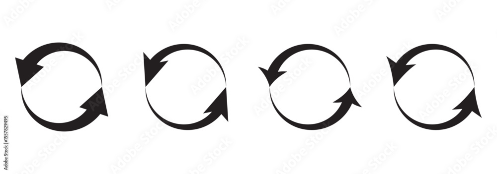 Fototapete circle arrow icon set. circular arrow icon, refresh, reload, rotation. green recycle vector icon sym