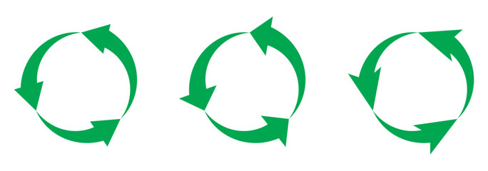 Obraz premium circle arrow icon set. circular arrow icon, refresh, reload, rotation. Green recycle vector icon symbol. Repeat and reload icons set and arrow rotation circle