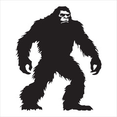 Naklejka premium bigfoot silhouette image -silhouette transparent bigfoot -premium vector of bogfoot 