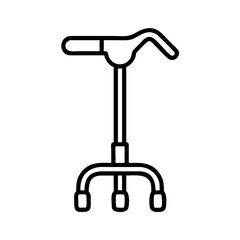 Mobility cane with three legs for support and stability  