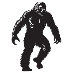 Obraz premium bigfoot silhouette image -silhouette transparent bigfoot -premium vector of bogfoot 