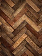 Herringbone parquet texture background. Wooden floor patterned surface. Geometric oak and walnut backdrop, classic and stylish.