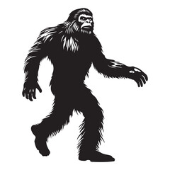 Fototapeta premium bigfoot silhouette image -silhouette transparent bigfoot -premium vector of bogfoot 