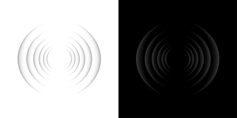 WiFi Wave Light Effect: Transparent Neon Circle Symbol for Wireless Connection - Radar or Sonar with Beep Technology