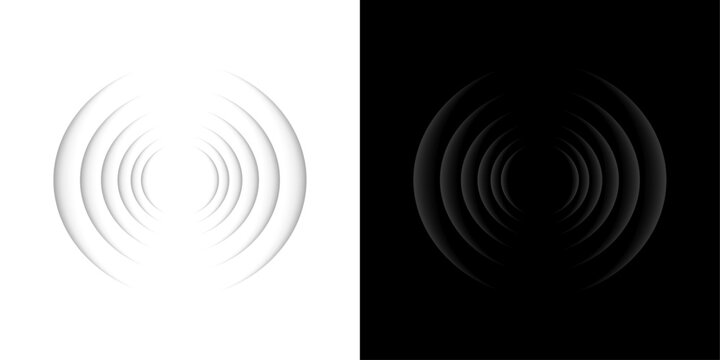 WiFi Wave Light Effect: Transparent Neon Circle Symbol for Wireless Connection - Radar or Sonar with Beep Technology