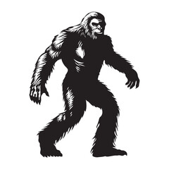 Obraz premium bigfoot silhouette image -silhouette transparent bigfoot -premium vector of bogfoot 