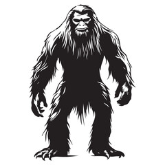 Obraz premium bigfoot silhouette image -silhouette transparent bigfoot -premium vector of bogfoot 