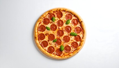 Pepperoni Pizza with overhead shot. (1)