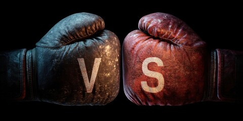 Bold Poster Featuring Boxing Gloves and VS Versus Text for Fight Event Promotion