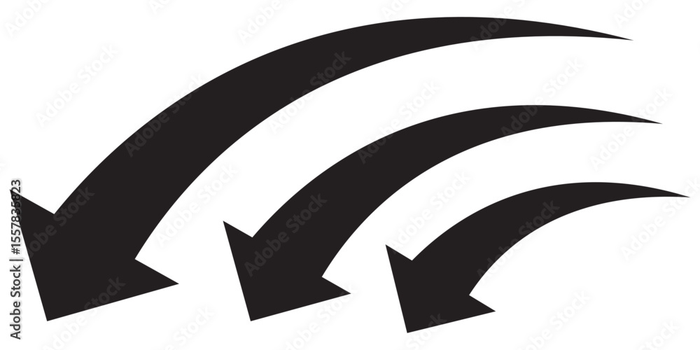 Poster set long blue curve arrow icon vector . blue curve arrow icon set. long arrow icon set. curve arrow 