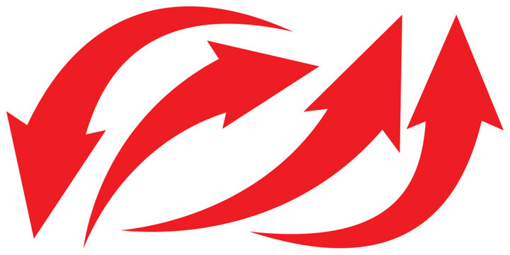 Set of long blue curve arrow icon vector . blue curve arrow icon set. long arrow icon set. curve arrow vector illustration. Curved or arch arrow icon isolated eps 10