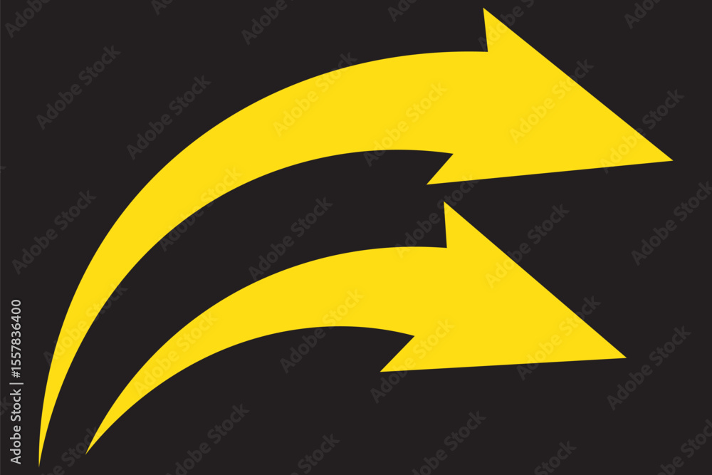 Poster set long black curve arrow icon. black curve arrow icon set isolated on white background. curved arr