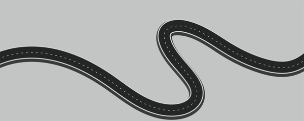 Fototapeta premium Flat roadway illustration isolated on a grey background.
