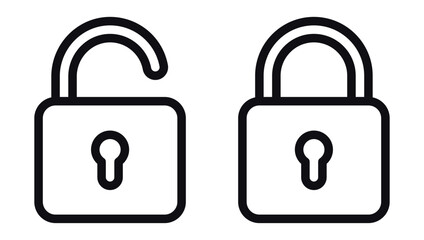lock icon collection set locked icon symbol unlocked sign , security icon . open and closed padlock icon