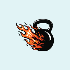 kettlebell with thunder fire logo