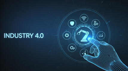 Industry 4.0 Innovation: A cutting-edge digital illustration showcases a futuristic view of advanced automation and technology, representing the dawn of a new era of innovation.
