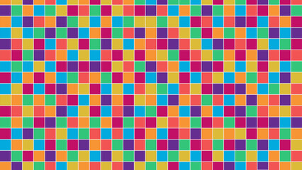 An abstract geometric background.  A colorful background with squares. A simple geometric checked backdrop.