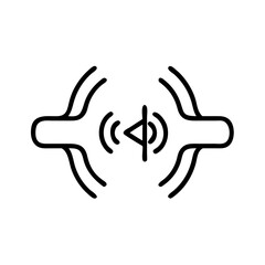 Fototapeta premium Multisensory icon illustrating sound waves and sensation 
